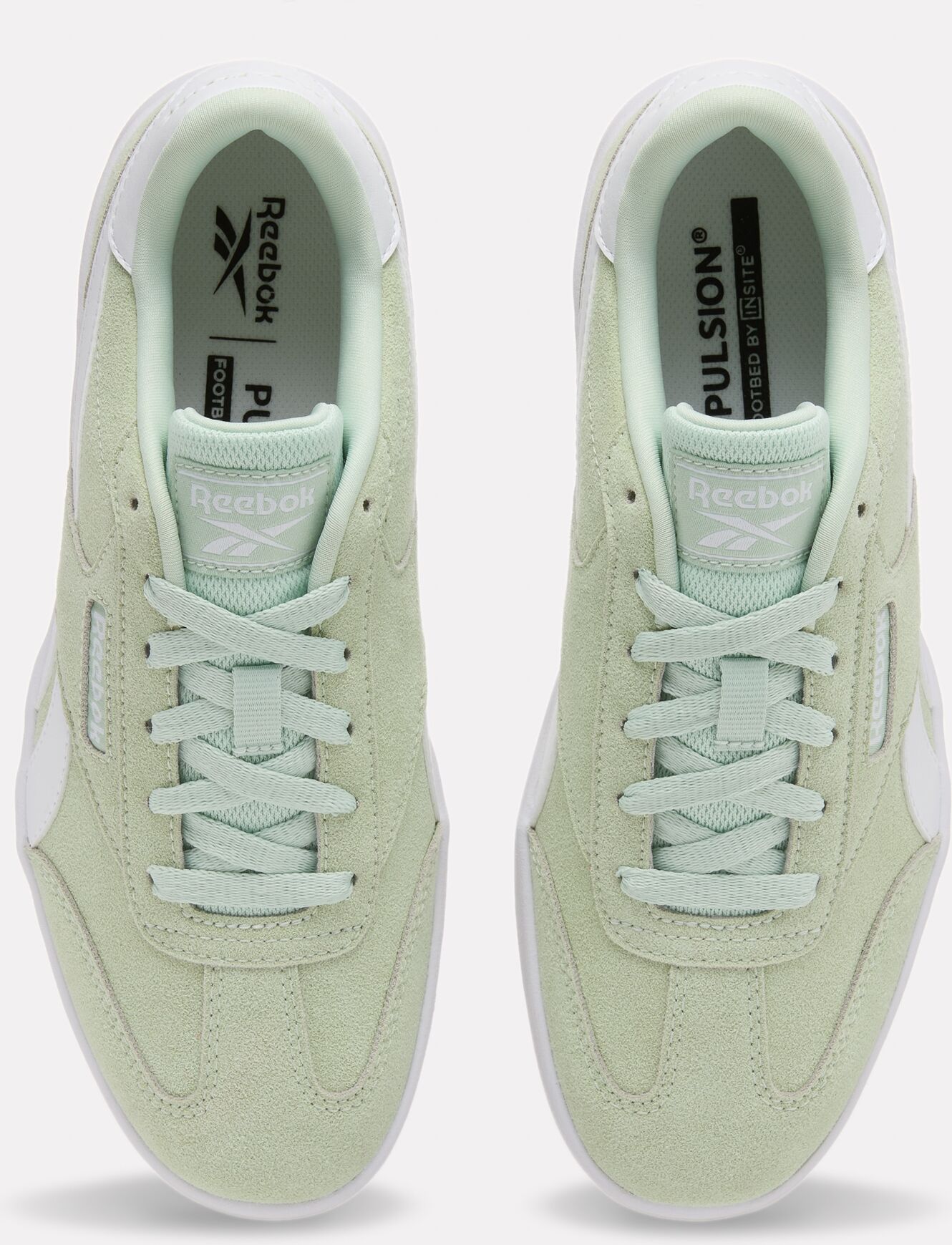 Sneaker REEBOK CLASSIC "REEBOK FORTE LOUNGER", Damen, Gr. 37, grün (dew, ftwrweiß), Leder, Synthetik, Schuhe Sneaker dew, ftwrweiß 37