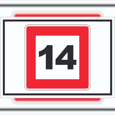 HB-Druck Höchstgeschwindigkeit 14 kmh nicht zu überschreiten Aufkleber mit Symbol A2 (420x594mm)