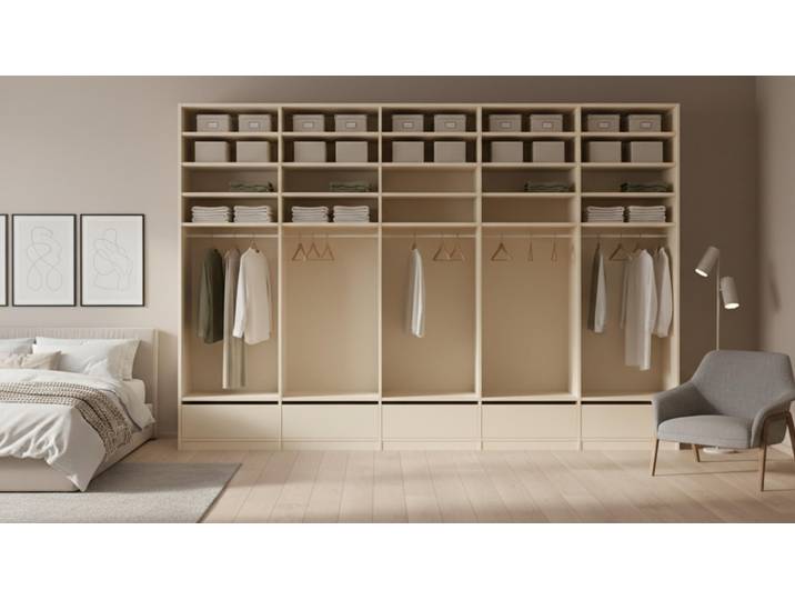 Offener Kleiderschrank nach Maß Premium Dekore Creme
