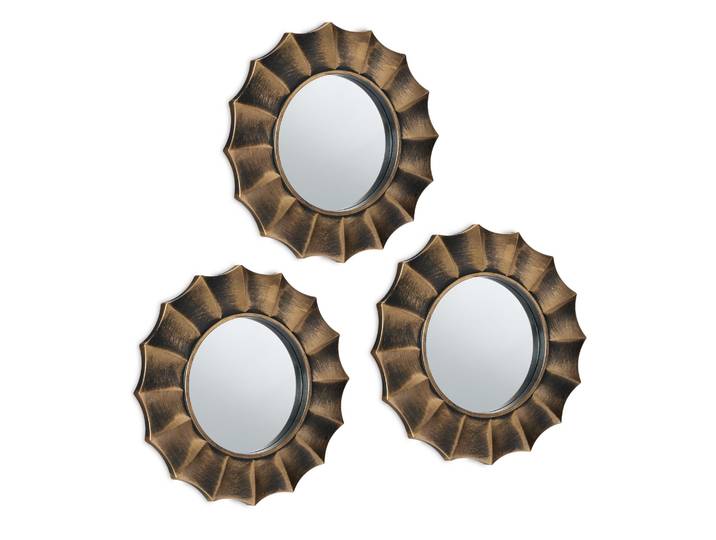 Spiegel 3er-Set Ornament Gold-Schwarz