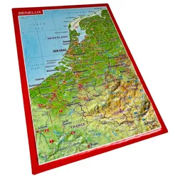 Georelief Reliefpostkarte Benelux - STK - mehrfarbig