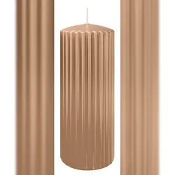 Wiedemann Kerzen Rillen Kerzen Caramel 200 x Ø 80 mm, 4 Stück