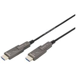 Digitus HDMI Anschlusskabel HDMI-A Stecker 20 m Schwarz AK-330127-200-S 4K UHD, dreifach geschirmt, Flexibel, Gesamtschirm, Geschirmt, Halogenfrei, Rund, Audio