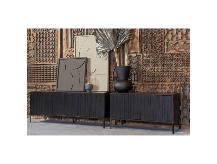 Sideboard - 150 cm 150 x 56 x 44cm Schwarz/Schwarz
