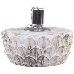 Chic Antique Vittel Öllampe mit Gold Muster, H8 x Ø17,5 cm, creme