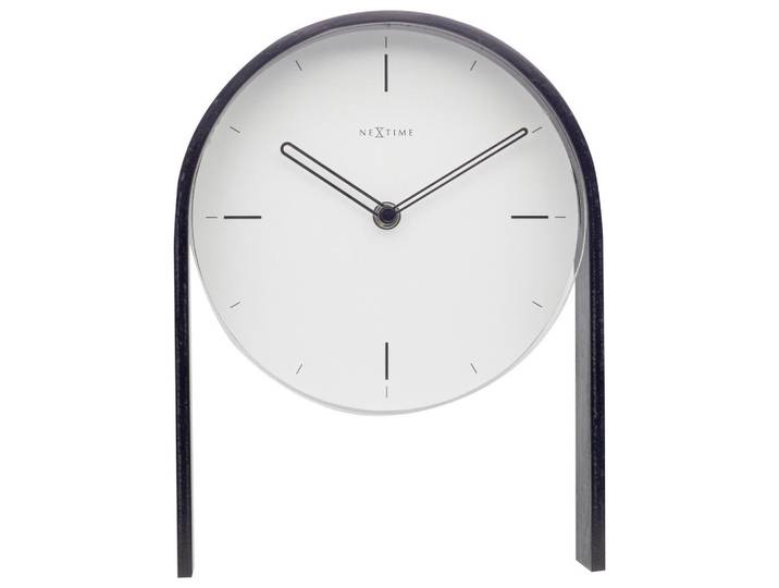 Nextime Tischuhr Noa Table, Schwarz, Weiss, Holz, Glas, 21x27x6.5 cm, RoHS, CE, leises Uhrwerk, Dekoration, Uhr, Tischuhren