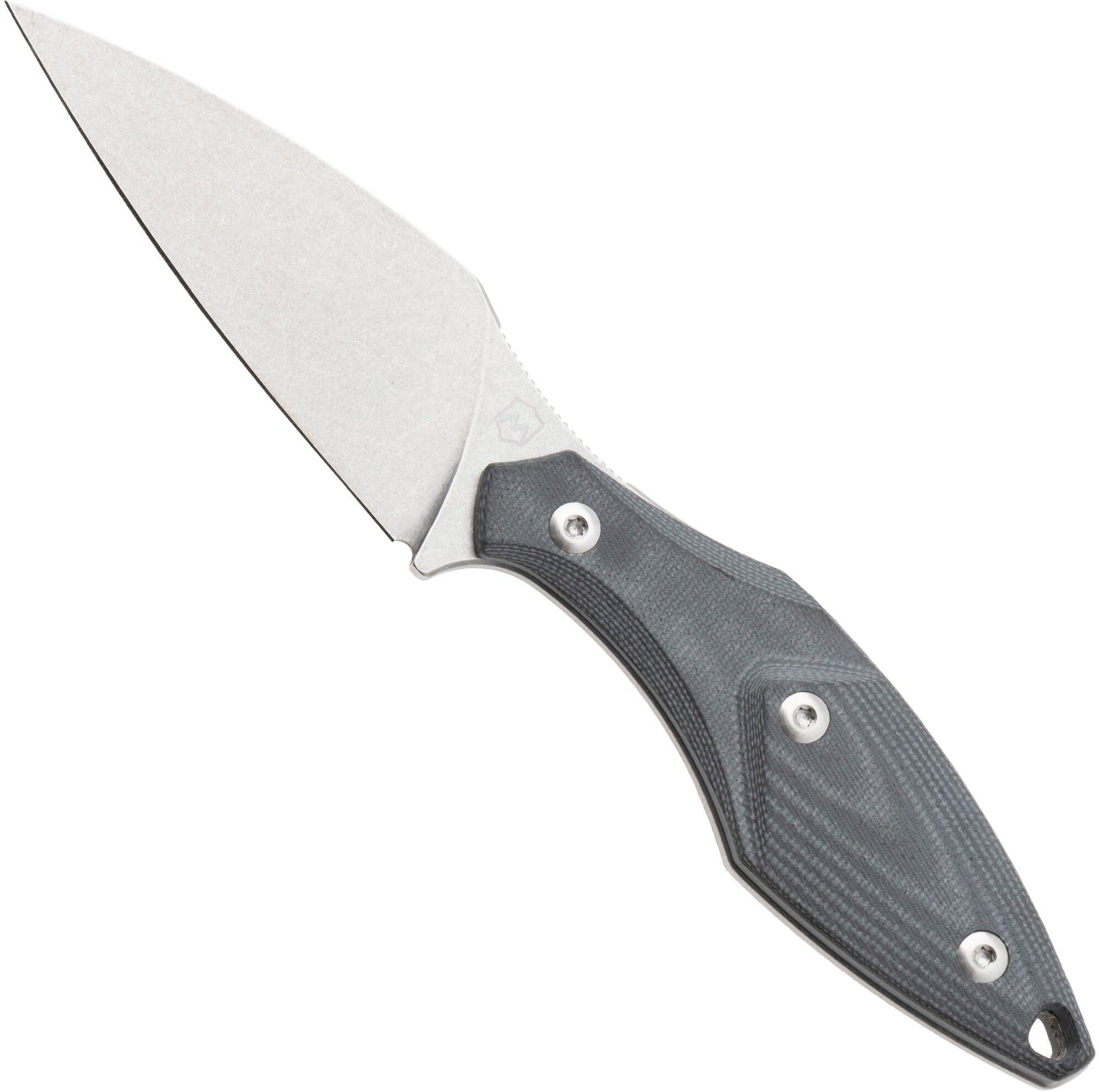 Mercury Hawky 9AWK-BKG10F-C Stonewashed M390, Black G10, coltello fisso