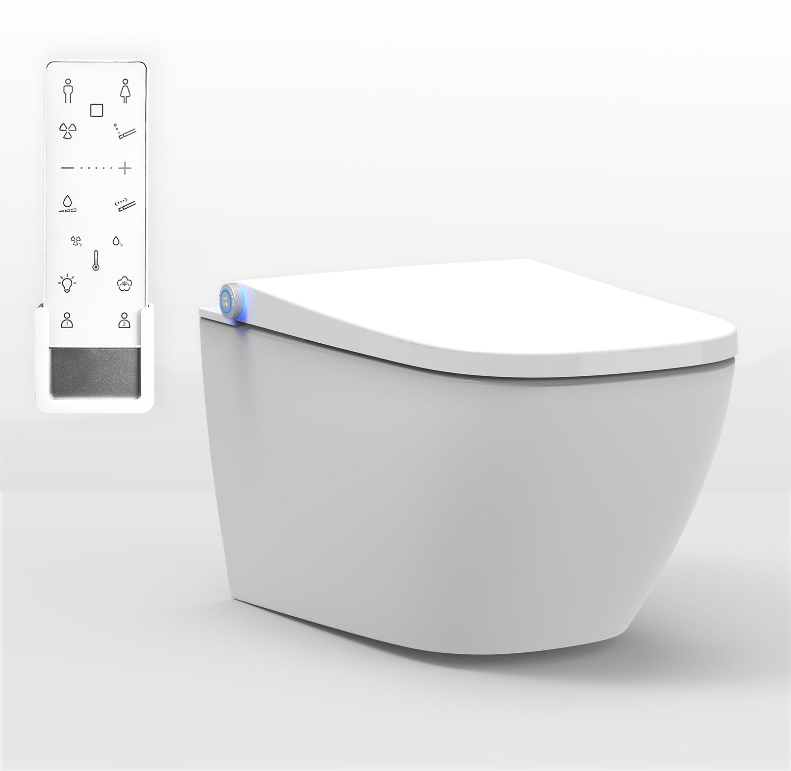 DUSCH-WC PRO+ 1104 Weiß - Spülrandloses Dusch-WC - Komplettanlage eckig
