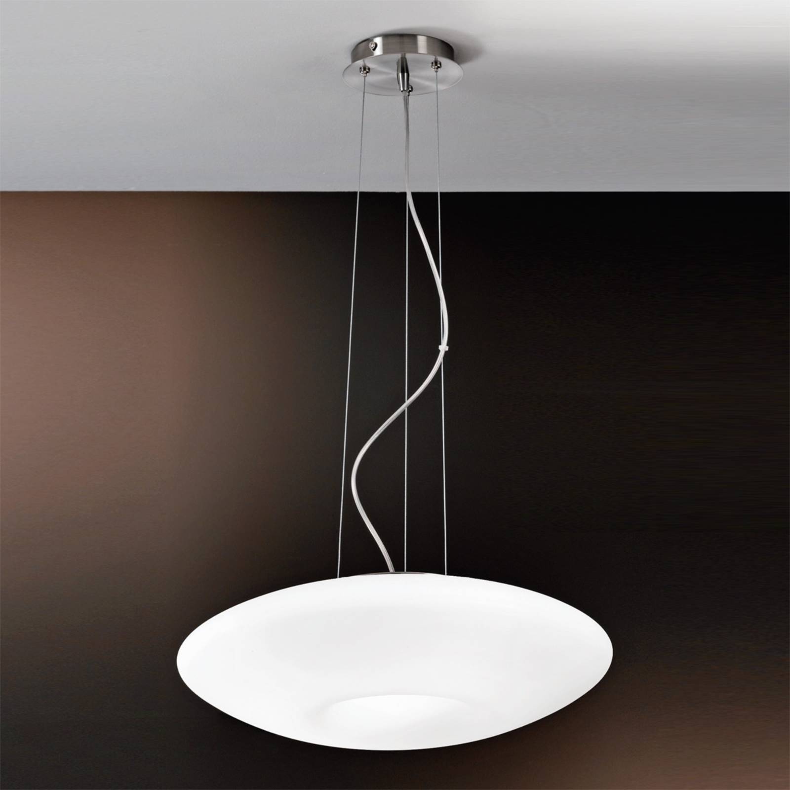 Orion Glass Pendant Light Blanc, dimmable, White / opal, Living / Dining Room, Glass, Modern, Ceiling Light