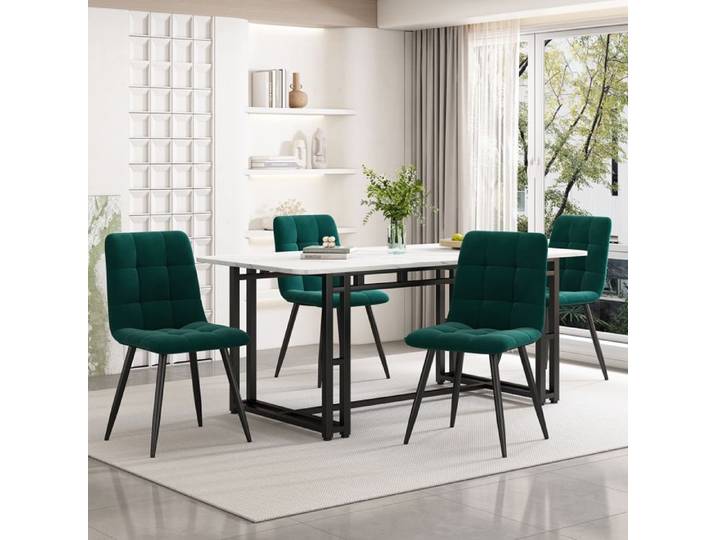 Eco - friendly Material durable 140x80cm table à manger noire avec 4 chaises table à manger de cuisine moderne chaise de salle