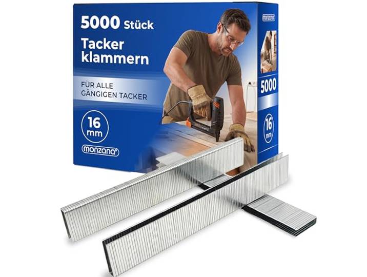 Deuba Perslucht Nietjes 5000 stuks 16mm Nieten Gegalvaniseerd 50x100 Nieten U-type Nietjesmachine Staal Binnen Buiten Klussen