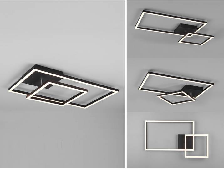Reality LED Deckenleuchte Padella schwarz matt Switch Dimmer, schwenkbar