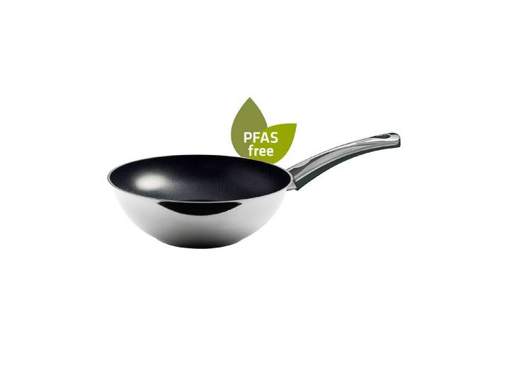 Berndes Wok 28 cm, Edelstahl, poliert - Injoy® PFAS-frei, Edelstahl, nickelfrei