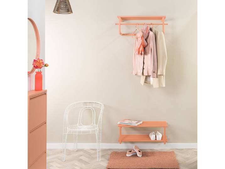 Étagère à chaussures suspendue Rizzoli 71 x 26 x 34cm Orange/Abricot
