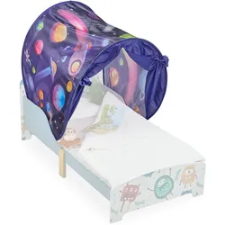 Relaxdays Bettzelt für Kinder Dunkelblau,Gelb,Hellblau