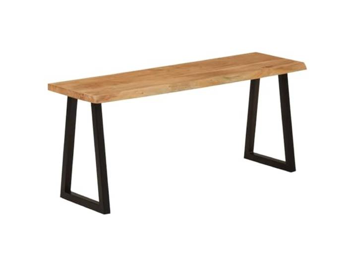 NLQMSU Sitzbank, 105 cm, massives Akazienholz, mit lebendem Rand Massives Akazienholz, U-Beine aus Stahl, Industriestil, 110 kg pro Sitz