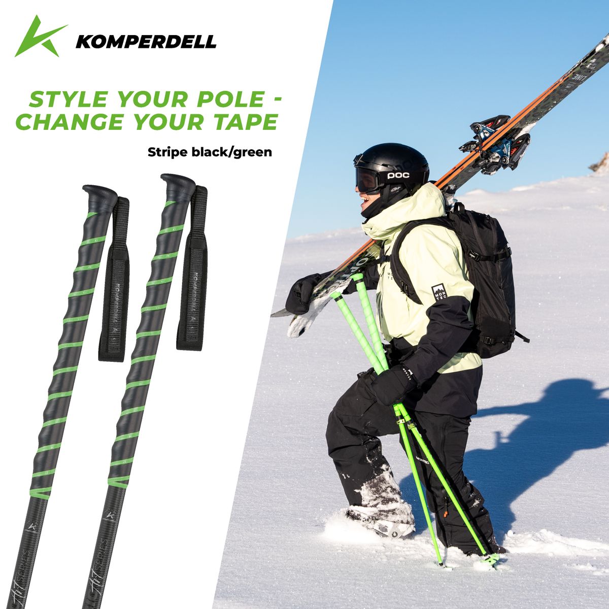 Komperdell Tape Stripe 35mm black/gold (242) 35mm 8277-242-35mm