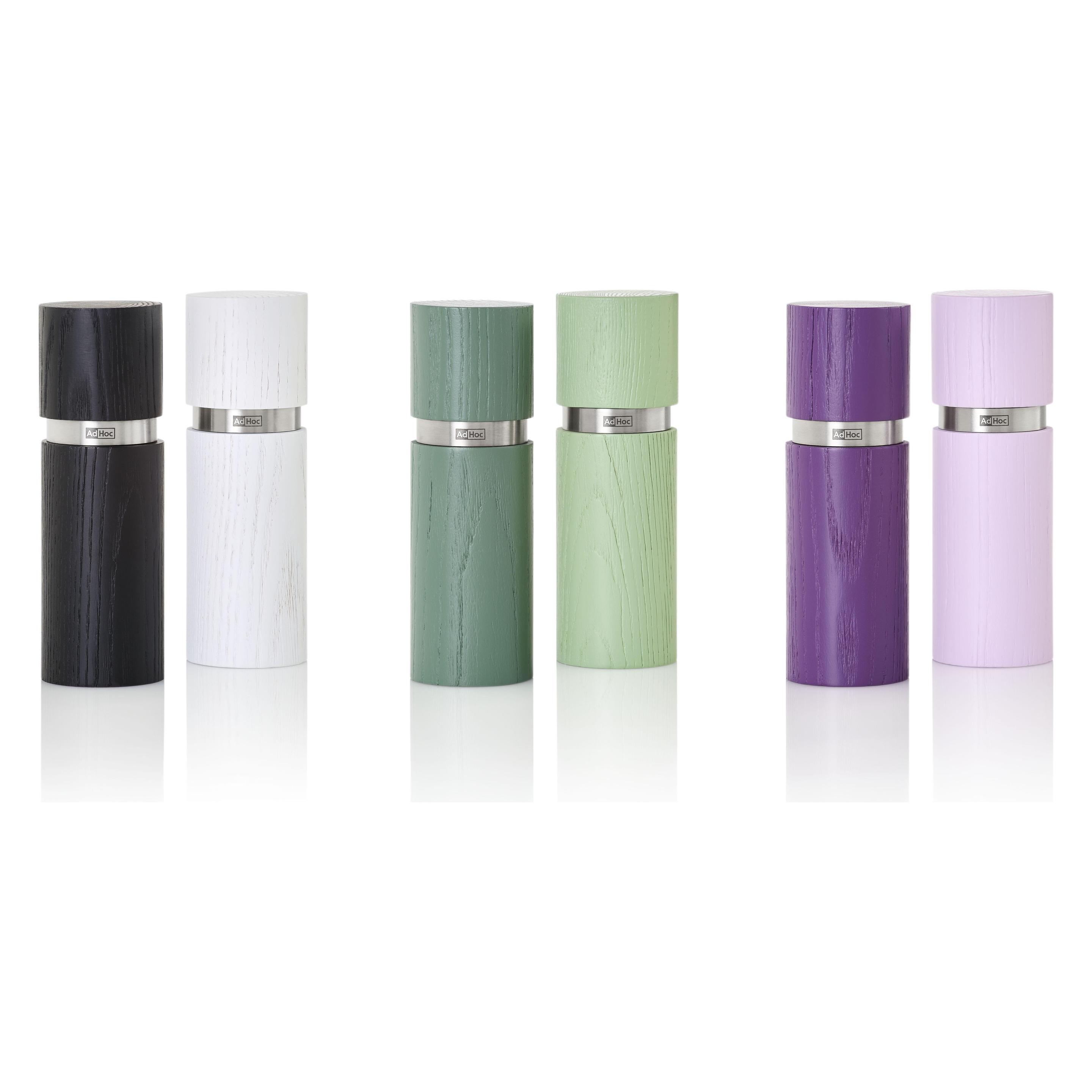 AdHoc Set Pfeffer- und Salzmühle Textura, dark purple&light purple, CeraCut Ceramic Mahlwerk, Eschenholz (Pfeffer, Salz) (43350284)
