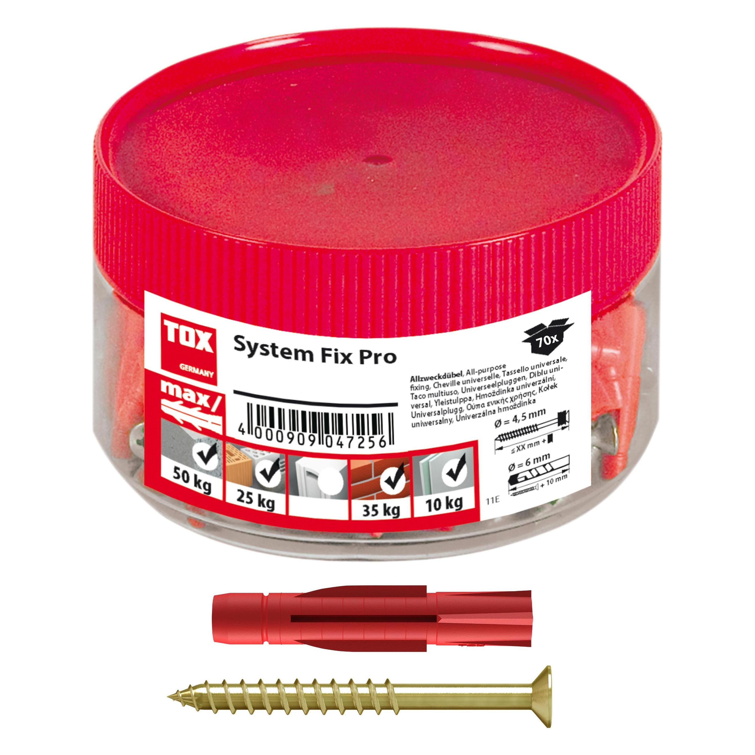 Tox Parkett- & Regalschienenbefestigung System Fix Pro 6x36 mm (70 Stk.) (01026145)