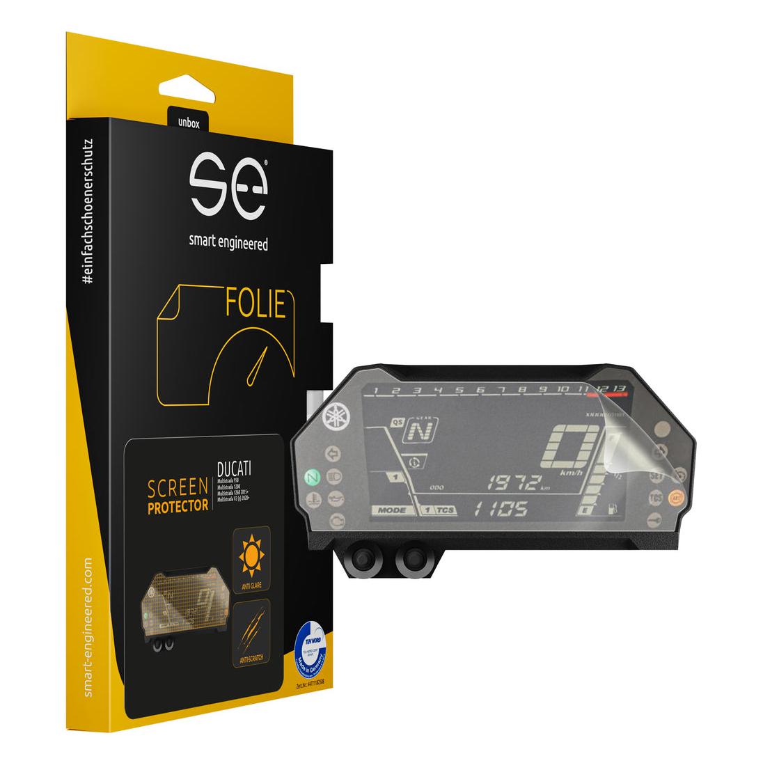 Smart Engineered se Entspiegelte 3D Tacho / Cockpit Schutzfolie (VPE 2) für Ducati (SE-DCP-2-0102-0030-1-M)