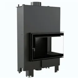 Kratki Wasserführender Kamineinsatz MBM rechts BLACK 12 kW Ø 180 Hausheizung Kamin
