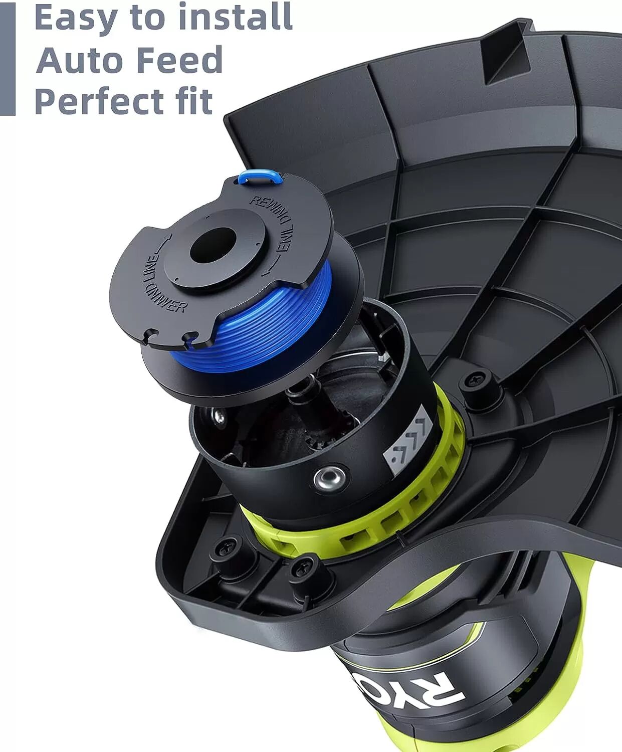 INF 6er-Pack Trimmerspulen mit Trimmerdraht und Deckel RYOBI Rasentrimmer
