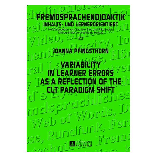 Peter Lang Pfingsthorn:Variability in Learner Erro (Englisch, Hardcover, Joanna Pfingsthorn) (67836717)