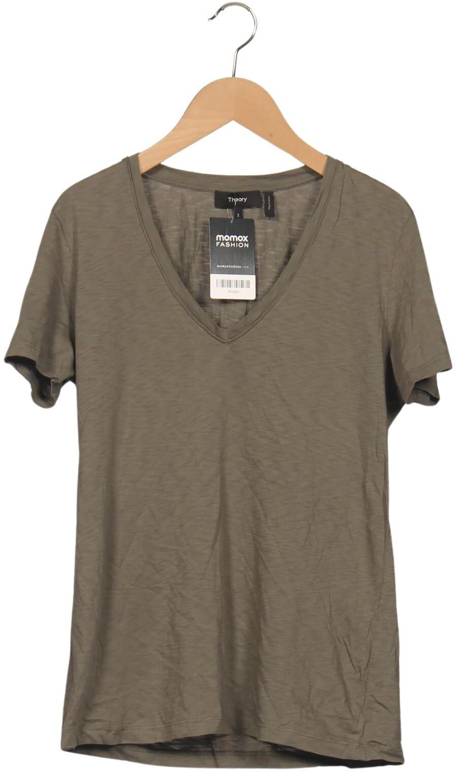 Theory Damen T-Shirt, Grün, Gr. S, Baumwolle - Second Hand