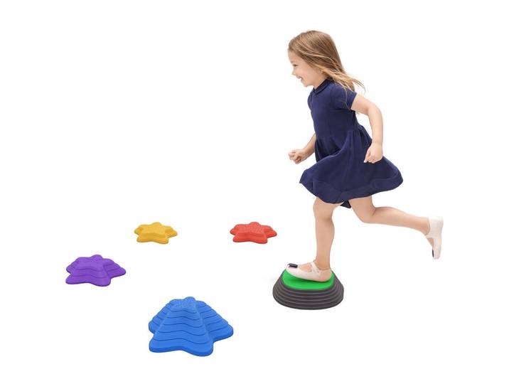 ComfortXL Trittsteine-Set De-10153 5 Steine, rutschfest, Seestern-Design Bunt, Mehrfarbig, Kunststoff, 36.5x16x36.5 cm, Spielzeug, Sonstiges Spielzeug