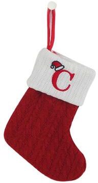 Inspired Living Cozy Knitted Mini Christmas Stocking With AZ Letter, Snowflake Design & Hanging Loop c