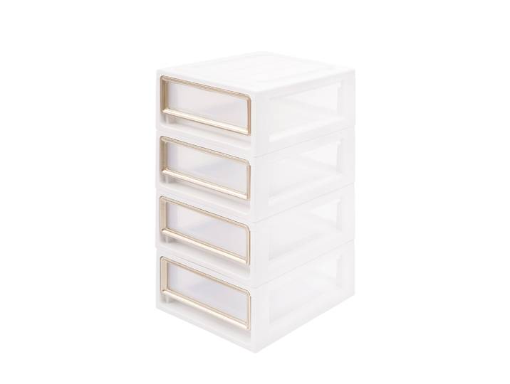 Aufbewahrungsbox 28 x 19 x 10 cm 4er Set weiss