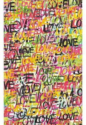 OhPopsi Indio Chartreuse Love Scribble Wallpaper