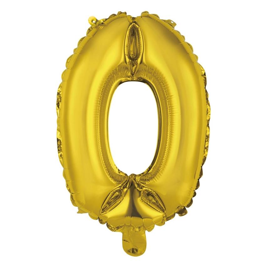Amscan Folienballon Mini Zahl 0 gold (5x) (9909688)