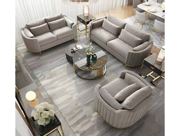 Xlmoebel Polstergarnitur Designer-Sofa mit Luxus-Samt-Polsterung in elegantem Design, (Sofa 3 Sitzer + 2 Sitzer, 2-tlg., Sofa 3 Sitzer + 2 Sitzer), Hergestellt in Europa