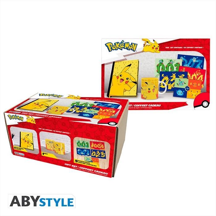 ABYSSE Pokemon -set Quaderno A5+mug320ml+cartol Pikachu-multicolore