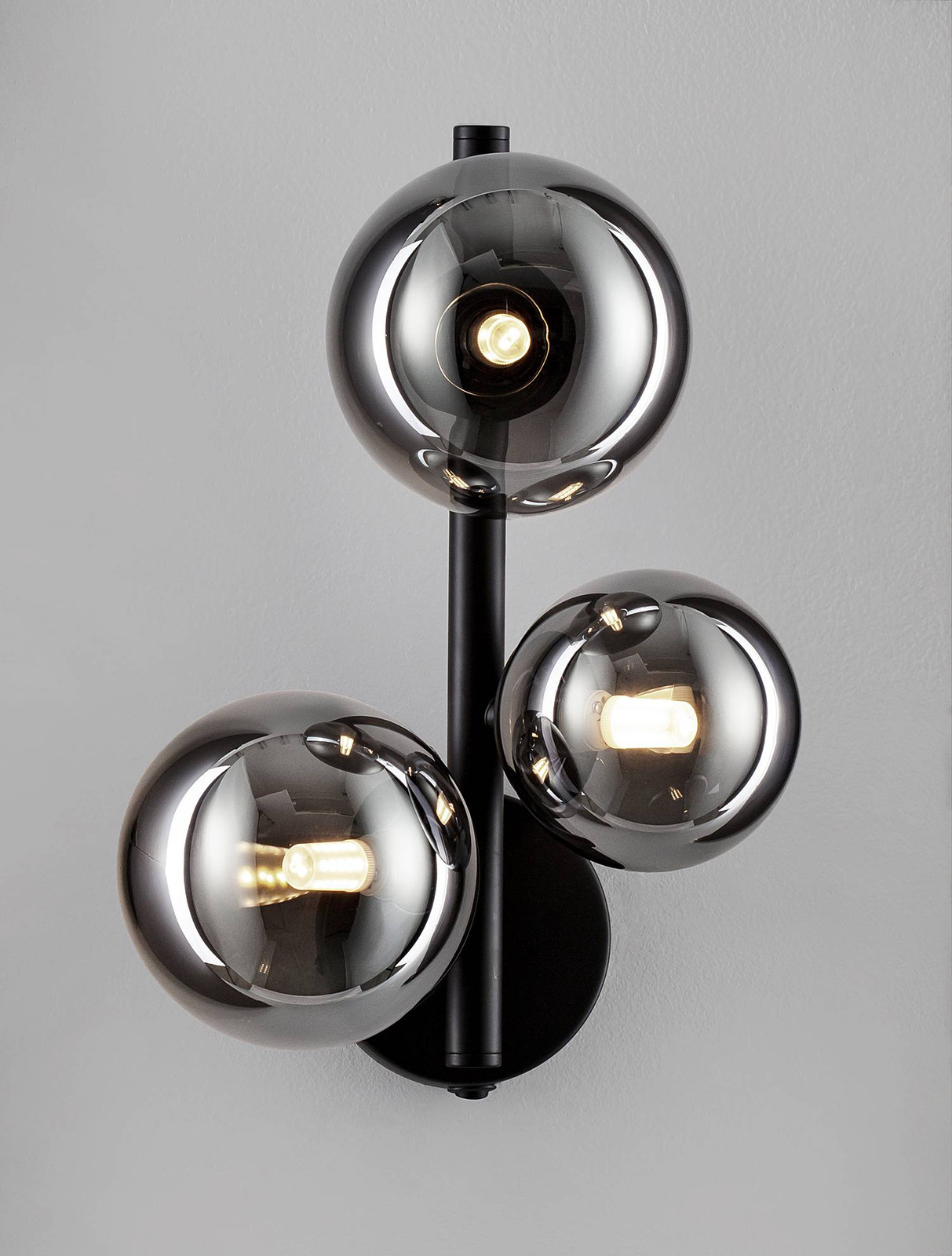 home24 Wandlamp Odillia type A zwart, aluminium, G9