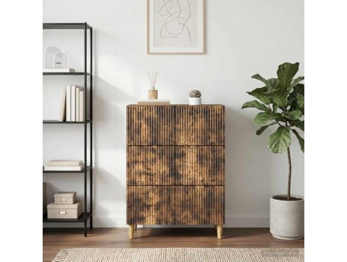 Schubladenschrank 3 Schubladen 66 x 34,5 x 90 cm, mit Holzwerkstoff Holzwerkstoff mit gleichmäßiger Oberfläche, 3 Schubladen mit je 5 kg Belastung, 60 kg Gesamtlast, für Wohnzimmer und Flur