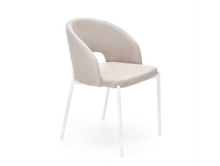 Chaise Design En Tissu Beige Puffin