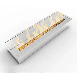 Divina Fire Bioethanol-Kaminbrenner aus Edelstahl, 4,5 l, 61 x 18 x 9,5 cm