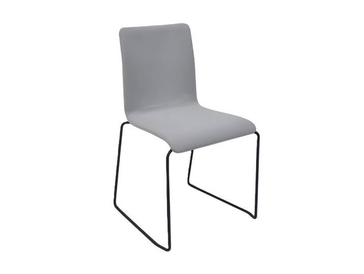 JVmoebel Polsterstuhl Grauener Designerstuhl mit Edelstahlbeinen für modernes Wohnen (1 St), Made in Europa