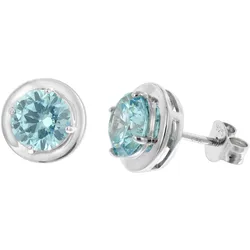 trendor 21326-03 Damen-Ohrringe 925 Silber Ohrstecker Zirkonia Swiss Blau