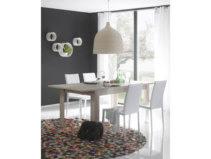 Esstisch HOME AFFAIRE, braun (eichefarben sägerau), B:137cm H:79cm T:90cm, Tische, Esstisch, erweiterbar durch Ansteckplatte
