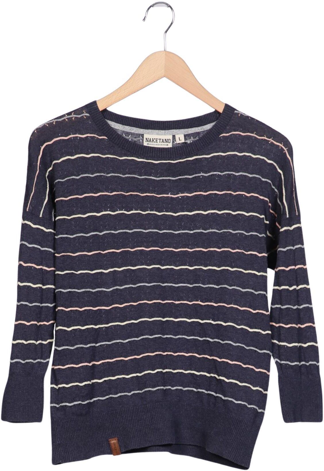Naketano Damen Pullover, Marineblau, Gr. L, Baumwolle - Second Hand