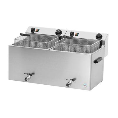 Wimar Elektro Doppel-Fritteuse Friteuse Standgerät 2x 11 Liter 720x420x370mm Fritöse