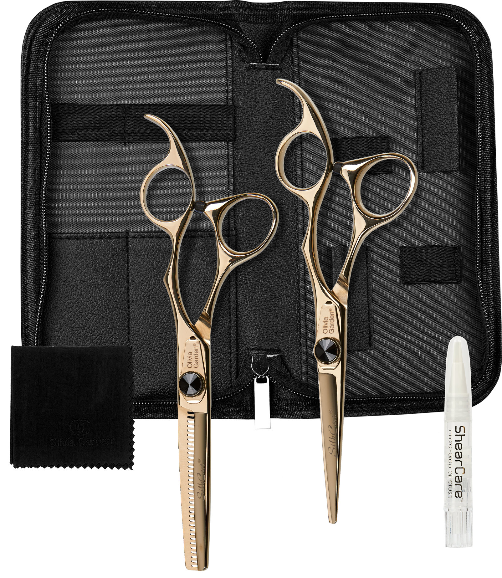 Olivia Garden Silk Cut black/gold 2er Set 5,75" + Effi S-1170