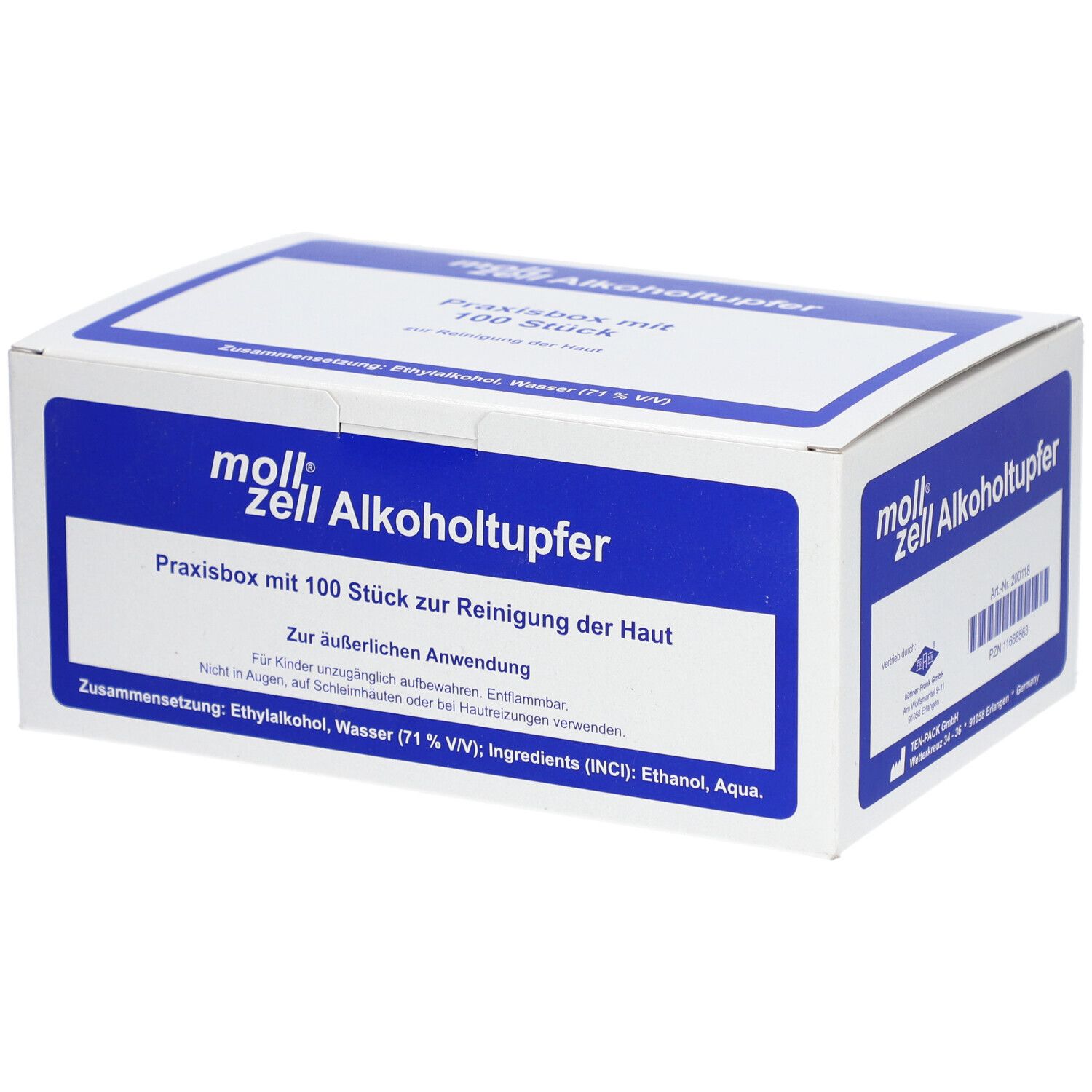 Moll-Zell Alkoholtupfer 100 St Tupfer