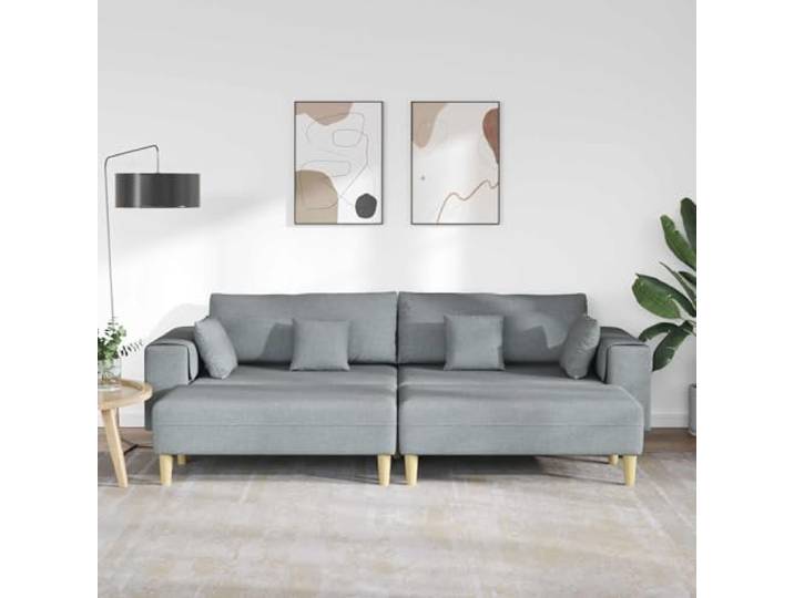KTHLBRH 3-Sitzer-Sofa, hellgrau, Stoff Klare Linien, minimalistisches Design, ideal für Wohnzimmer, inklusive 3 Kissen