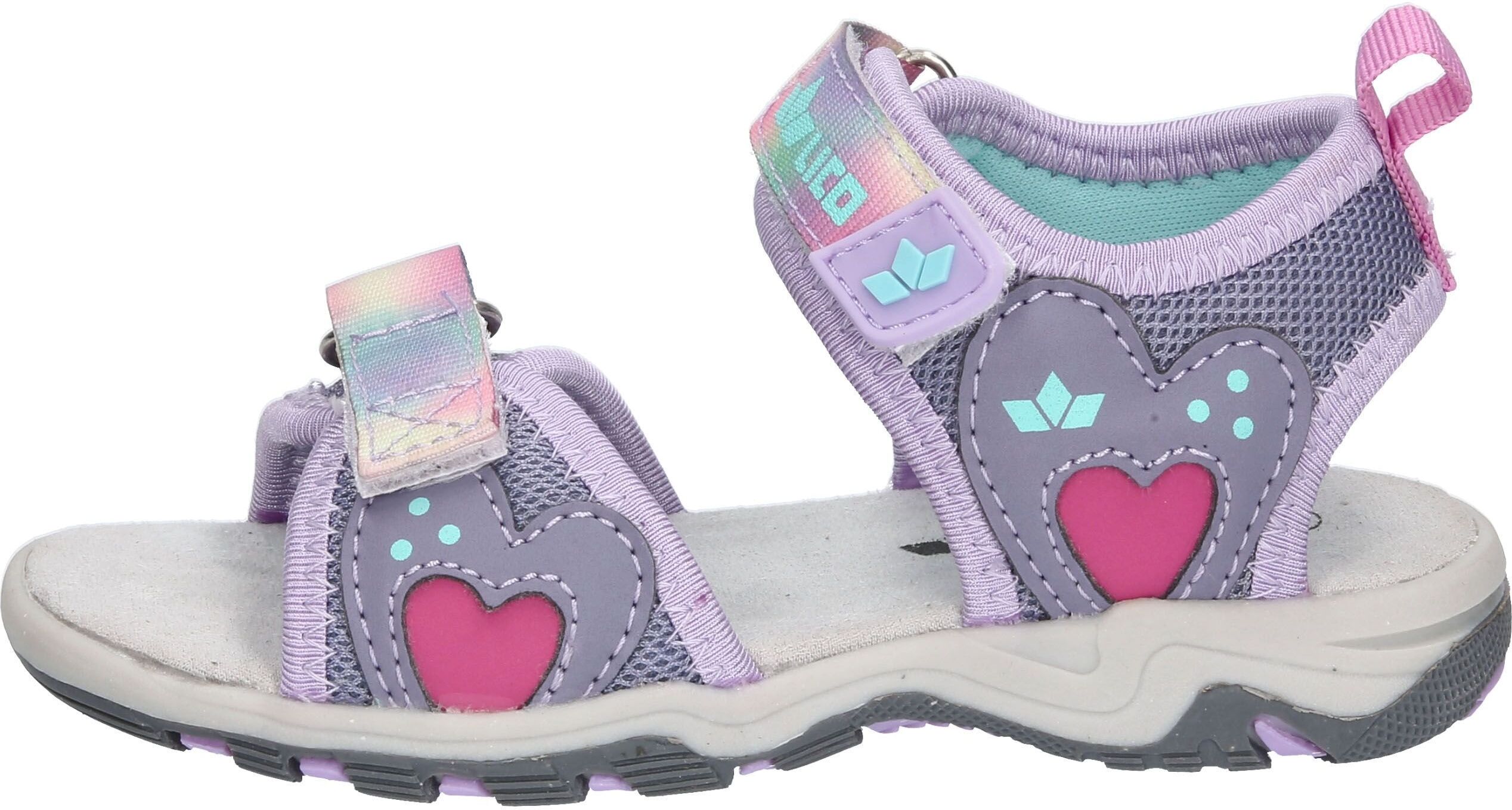 Sandale LICO "Sandale Blacky V", Mädchen, Gr. 28, lila, Synthetik, Schuhe Sandale