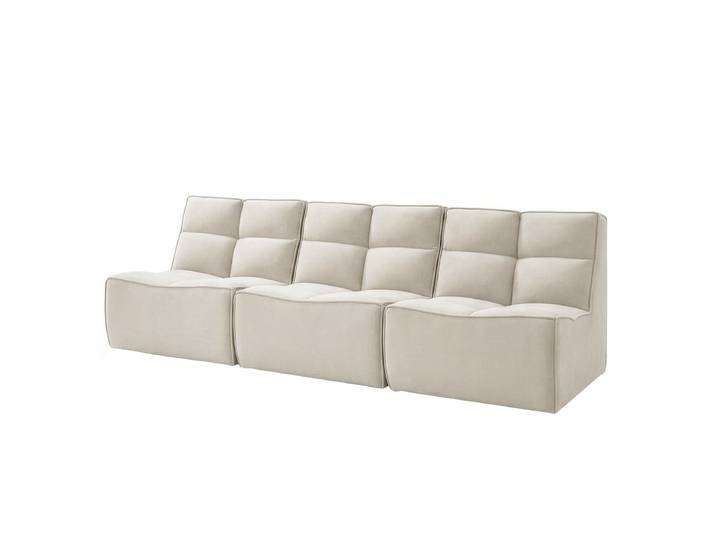 Modulares 3-Sitzer Sofa offen Beige Samt Blonda Glamour