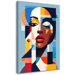LEINWANDBILD Porträt einer Frau im Bauhaus-Stil 60x90cm